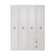 Armoire 4 portes et 2 tiroirs Pahi L140cm Bois Blanc