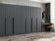 Armoire 7 portes Kanawa L315xH210cm Anthracite et Noir