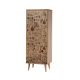 Armoire à chaussures 1 porte Soho Bois Naturel Motif Plantes et oiseaux