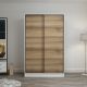 Armoire design 2 portes coulissantes Selong L120xH210cm Blanc et Chêne clair