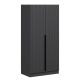 Armoire design 2 portes Kanawa L90xH210cm Anthracite et Noir