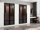 Armoire design 3 portes et 4 portes vitrées Kanowa L315xH210cm Blanc et Noir