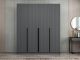 Armoire design 4 portes Kanawa L180xH210cm Anthracite et Noir