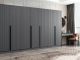 Armoire design 7 portes Kanawa L315xH210cm Anthracite et Noir