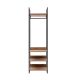 Armoire ouverte style industriel 1 tringle et 3 étagères Fodienda L64cm Métal Noir et Bois Pin foncé