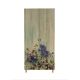 Armoire penderie 2 portes Infigo 90cm Bois Naturel Motif Fleurs Blanc et Violet