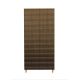Armoire penderie 2 portes Infigo 90cm Bois Naturel Motif Rayures dégradé Noir et Jaune