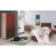 Armoire penderie 2 portes Infigo 90cm  Bois Naturel Motif Rayures dégradé Noir et Rouge