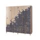 Armoire penderie 4 portes Infigo 180cm Bois Naturel Motif Bleu marine