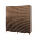 Armoire penderie 4 portes Infigo 180cm Bois Naturel Motif Rayures dégradé Noir et Jaune