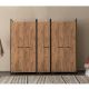 Armoire style industriel Fodienda L272cm avec 5 portes Bois et Métal Noir