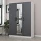 Armoires 3 portes et 2 miroirs Sanur L135xH190cm Anthracite