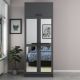 Armoires 3 portes et 4 miroirs Sanur L90xH225cm Anthracite