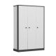 Armoires 3 portes Oaru L120cm Blanc et Anthracite