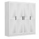 Armoires 4 portes et 8 miroirs Bangka L180xH190cm Blanc
