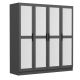 Armoires 4 portes et 8 miroirs Sanur L180xH210cm Anthracite