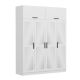 Armoires 6 portes et 8 miroirs Bangka L180xH255cm Blanc
