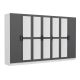 Armoires 7 portes et 10 miroirs Sanur L315xH190cm Anthracite et Blanc