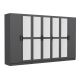 Armoires 7 portes et 10 miroirs Sanur L315xH190cm Anthracite