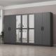 Armoires 7 portes et 6 miroirs Sanur L315xH190cm Anthracite