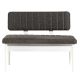 Banquette-coffre capitonnée avec dossier L110cm Scamnum Blanc et Tissu Anthracite