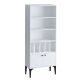 Bibliothèque Mayar 4 étagères et 2 portes L60xH175cm Blanc