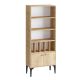 Bibliothèque Mayar 4 étagères et 2 portes L60xH175cm Chêne clair