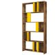 Bibliothèque Respenda 90x180cm Bois Naturel et Jaune