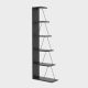 Bibliothèque Tlosy L50xH150cm Bois Anthracite et Métal Noir