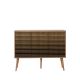 Buffet 3 portes Areva 120x90cm Motif Rayures Bois Naturel et Marron
