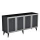 Buffet 4 portes Ethne L150xH80cm Anthracite et Argent