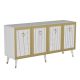 Buffet 4 portes Ethne L150xH80cm Blanc et Or