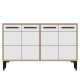 Buffet Alnitak 120cm Blanc et Chêne clair