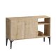 Buffet bas 2 portes avec étagères Dyna 120cm Chêne clair
