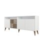 Buffet bas 4 portes et 2 niches de rangement Kaltes L180cm Blanc
