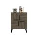 Buffet bas 4 portes Opal 70cm Noir et Bois foncé