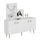Buffet bas Buffalo L140cm Blanc et Or