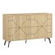 Buffet bas Santos 123cm Bois motif géométrique Chêne clair