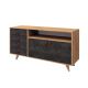 Buffet bas Zeresa L140cm Bois Chêne et Gris foncé effet béton