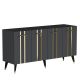 Buffet Cayman L150xH80cm Anthracite avec bandes Or