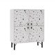 Buffet style contemporain Stilly L95cm Blanc Motif Taches Multicolore