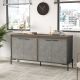 Buffet Teylor 4 portes battantes Bois Chêne clair et Gris mat