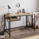 Bureau 1 étagère Benjiro Bois Naturel et Métal Noir