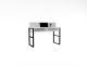 Bureau 2 compartiments et étagère Bruni 120cm Métal Noir et Bois Blanc