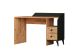 Bureau avec 2 tiroirs Loing Noir et Chêne clair