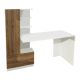 Bureau avec bibliothèque 2 portes Braize Bois foncé et Blanc