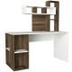 Bureau avec étagère intégré Cicero Bois Bois foncé et Blanc