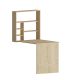 Bureau et étagère mural Conamy L90xH154,2cm Chêne clair