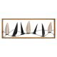 Cadre de décoration murale voiliers Galion L90xH34cm Métal Noir, Marron et Beige