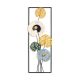 Cadre décoratif fleurs exotique Akka L32xH90cm Métal Blanc, Bleu, Vert et Or